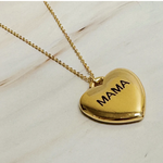Ellison + Young Mama Engraved Heart Pendant Necklace