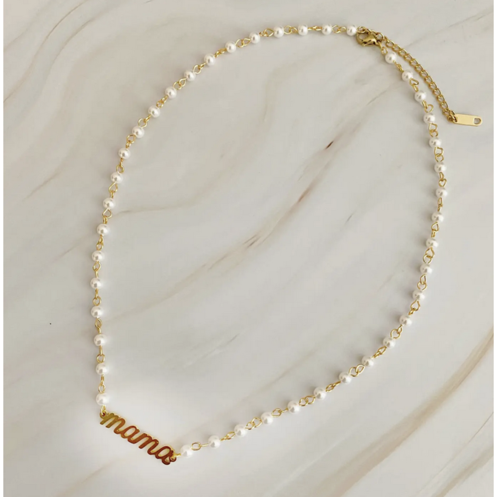 Ellison + Young Mama Pearl Chain Necklace