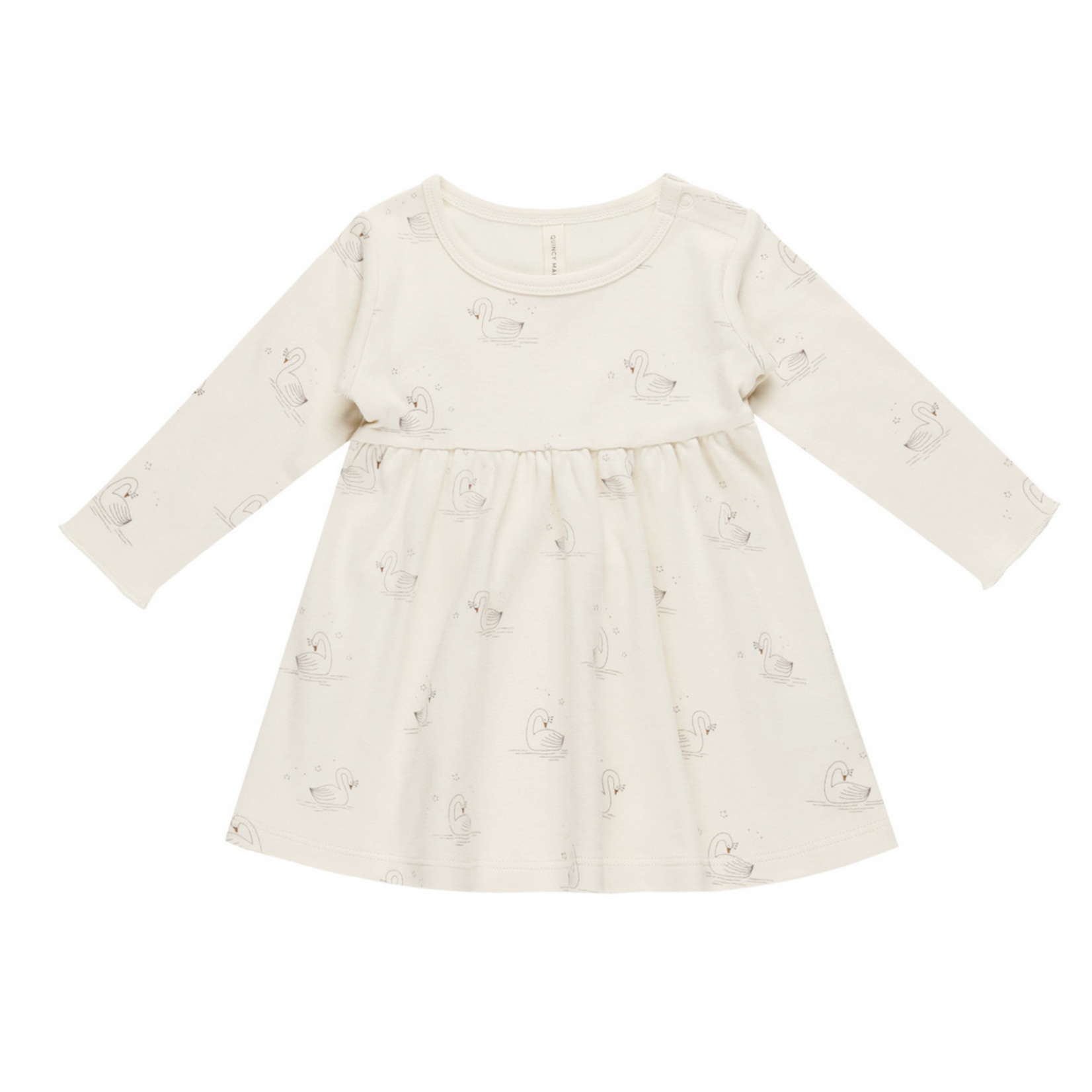 Quincy Mae LONG SLEEVE BABY DRESS || SWANS