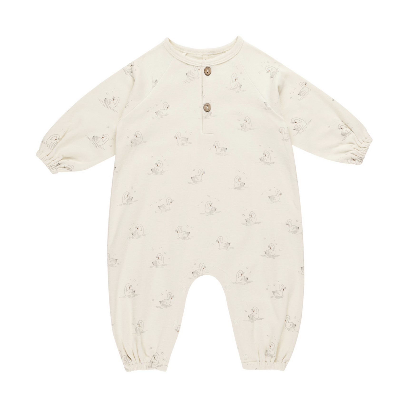 Quincy Mae HENLEY BUBBLE JUMPSUIT || SWANS
