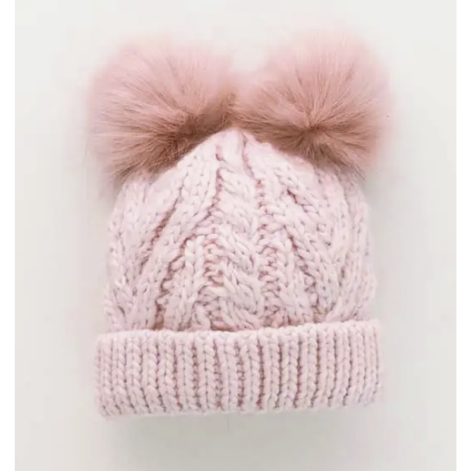Huggalugs Blush Pink Fluffer Beanie Hat Baby & Kids