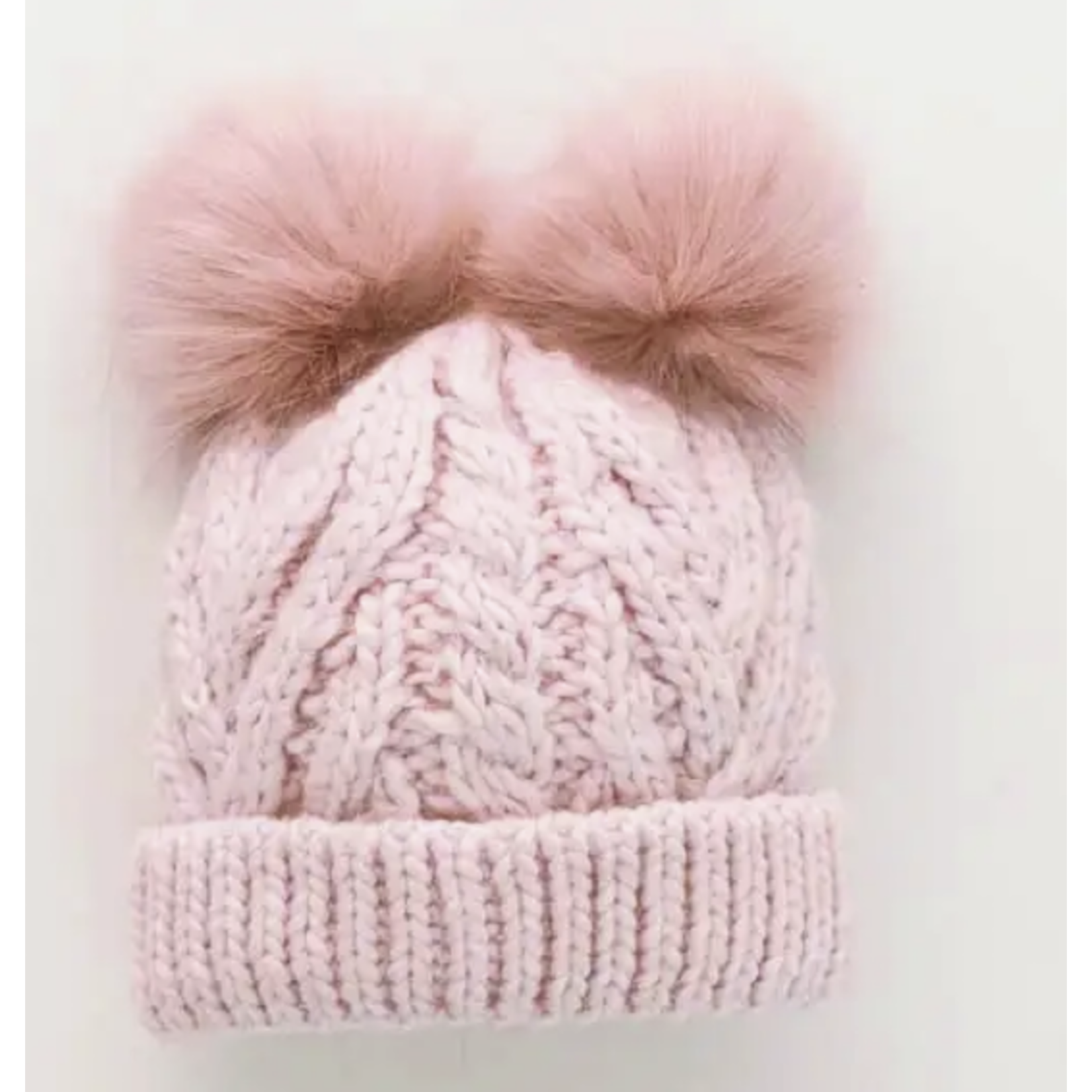 Huggalugs Blush Pink Fluffer Beanie Hat Baby & Kids