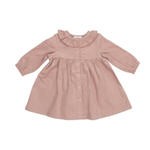 Angel Dear Cord Misty Rose - Ruffle Neck Dress
