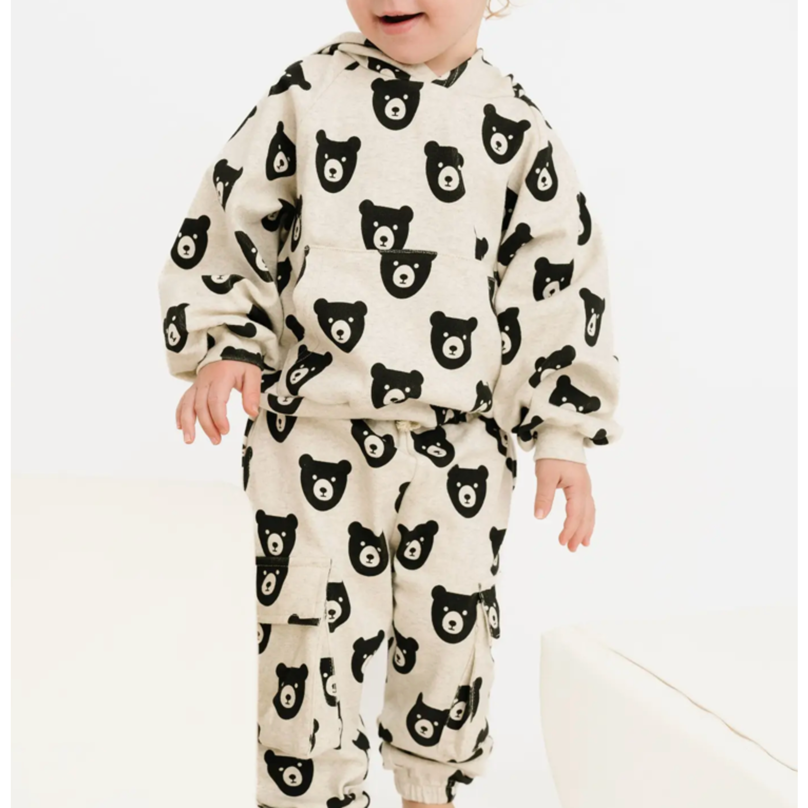 Little One Shop Oatmeal Bear Cargo Hoodie Set