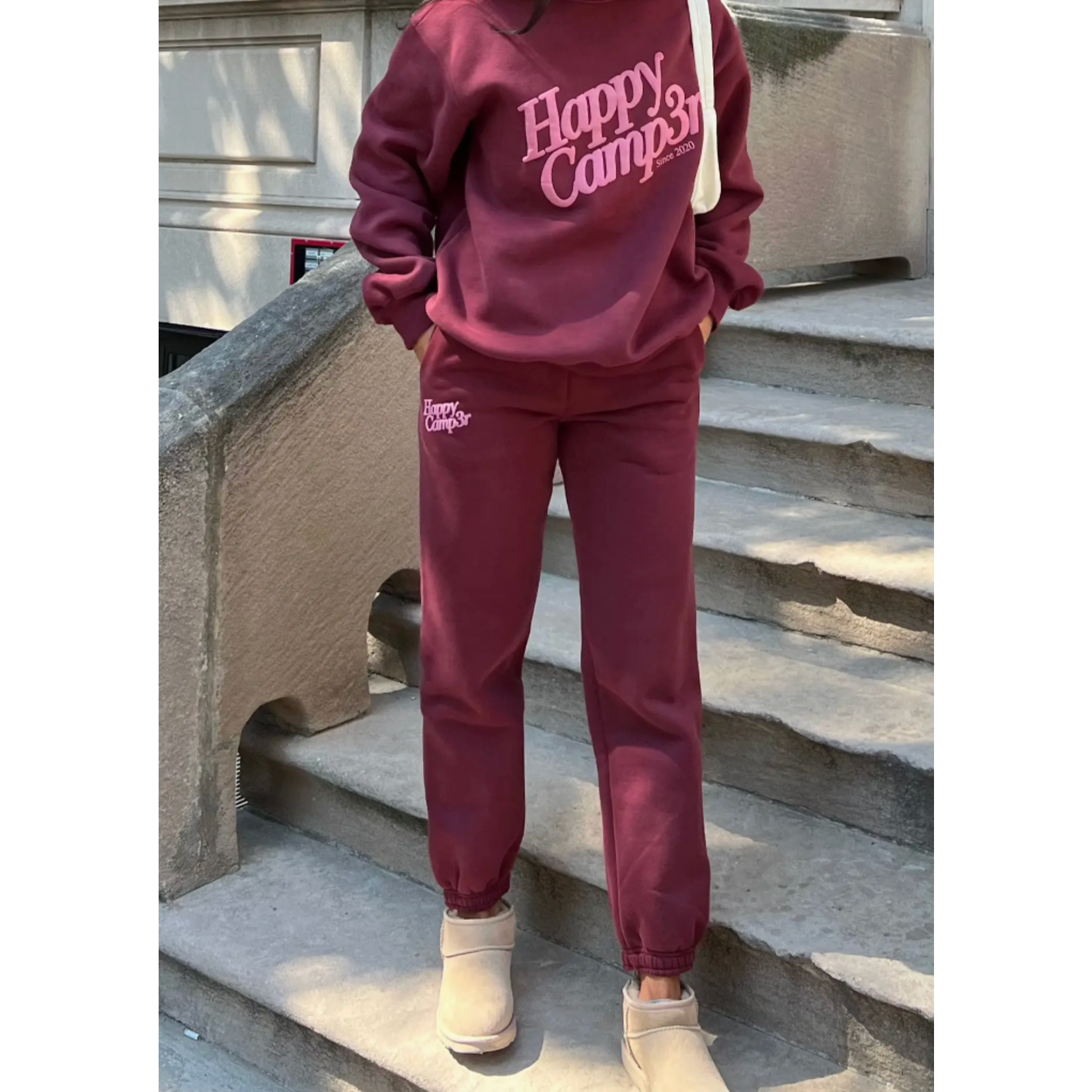 Happy Camp3r Puff Series Sweatpants - Burgundy