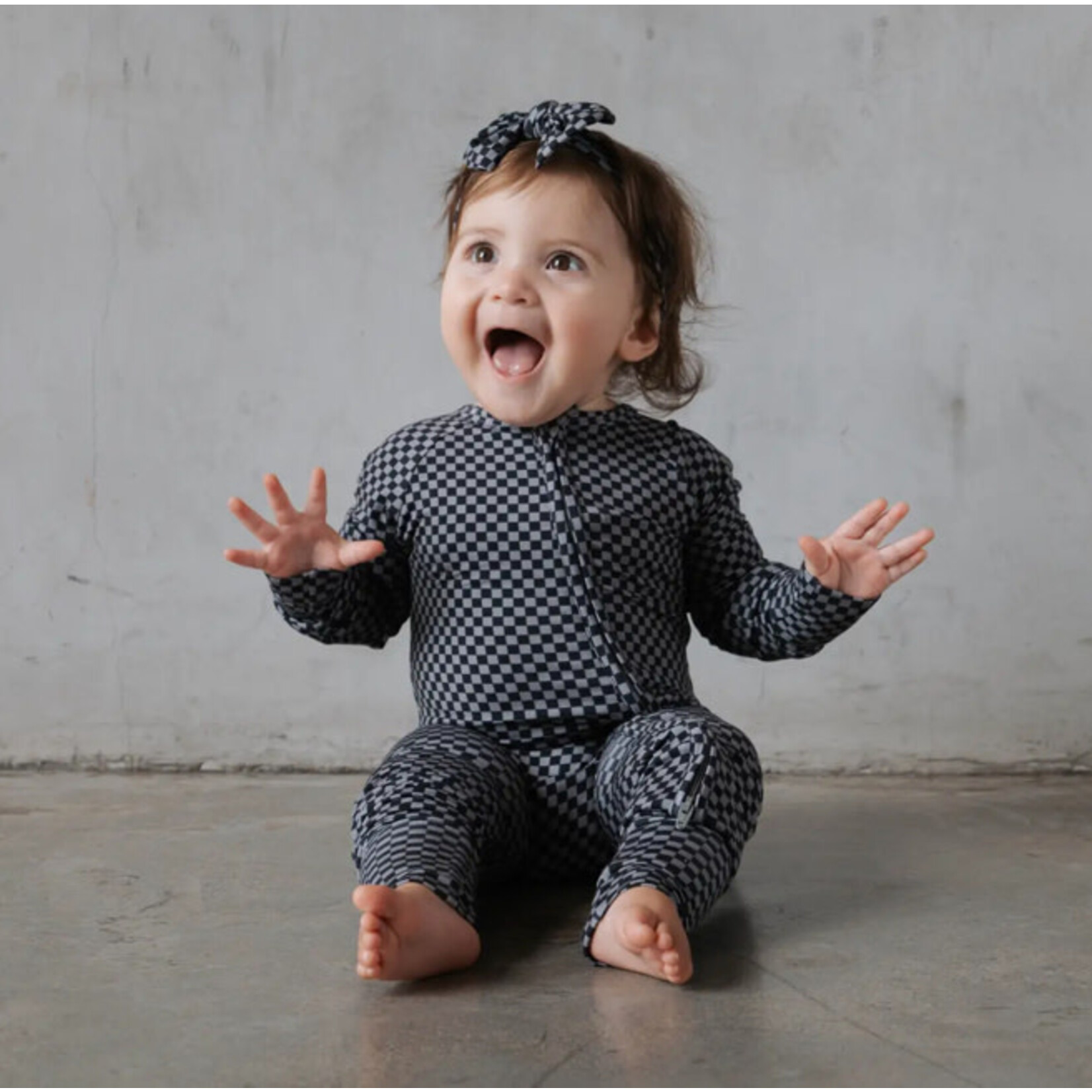 Everyday Leisure Midnight Checker | Bamboo Zip Romper