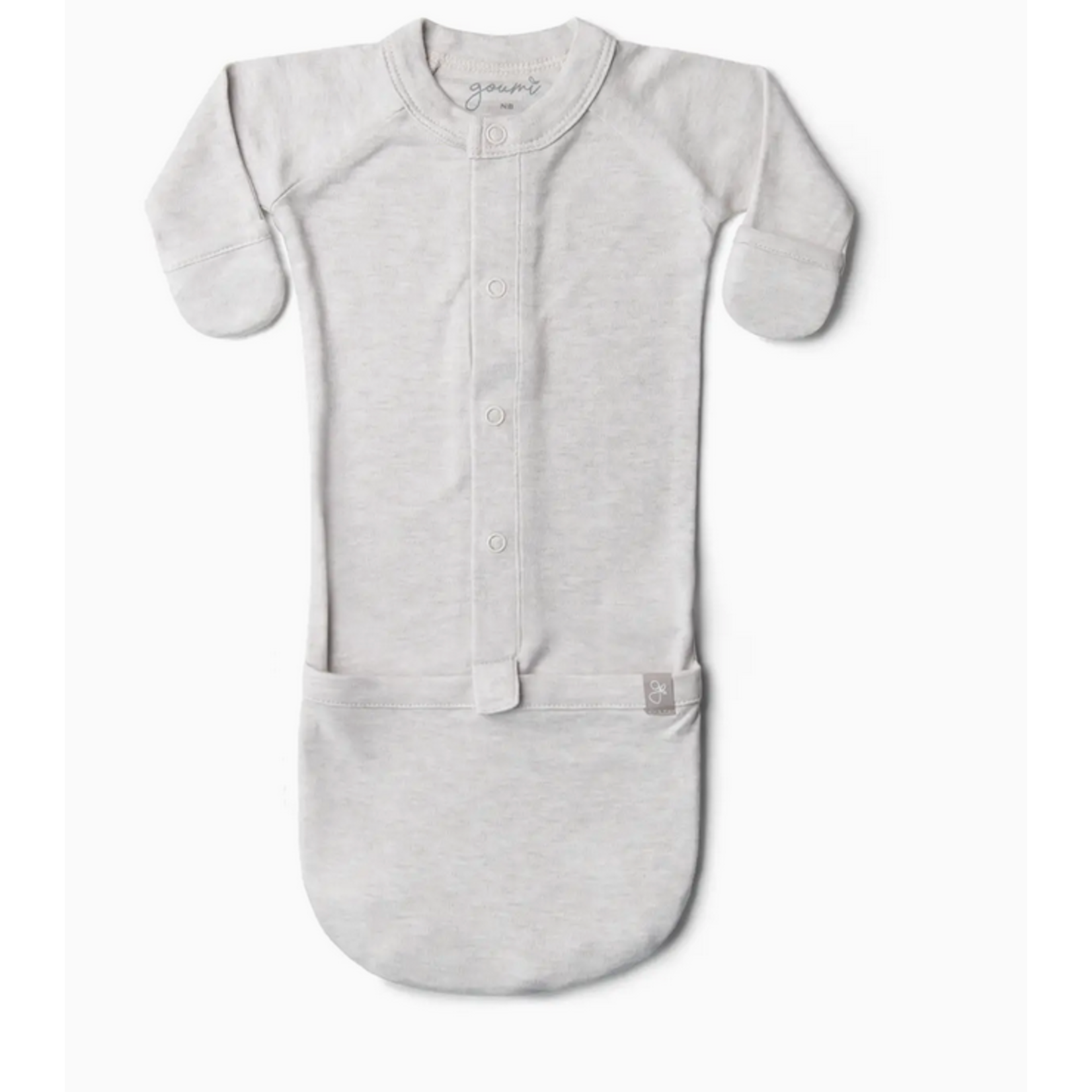 Goumikids 24 Hour Convertible Sleeper Baby Gown- Storm Gray 0-3M