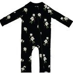 Kyte Baby Zippered Romper in Small Midnight Magnolia