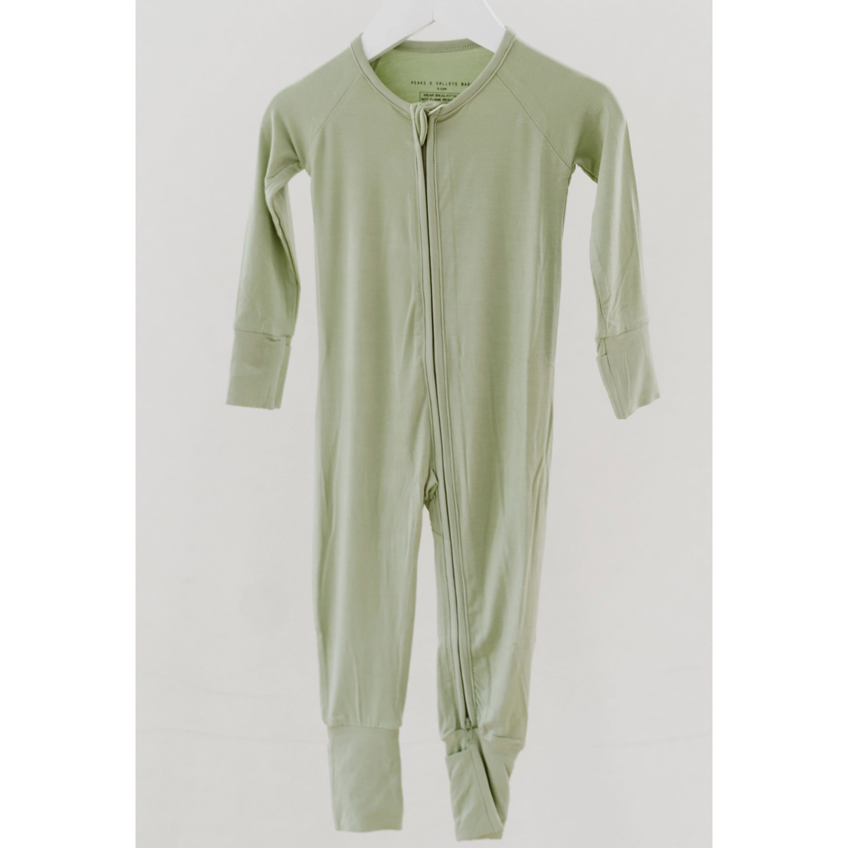 Peaks & Valleys Baby Sleeper with Fold-Over Cuffs- Eucalyptus