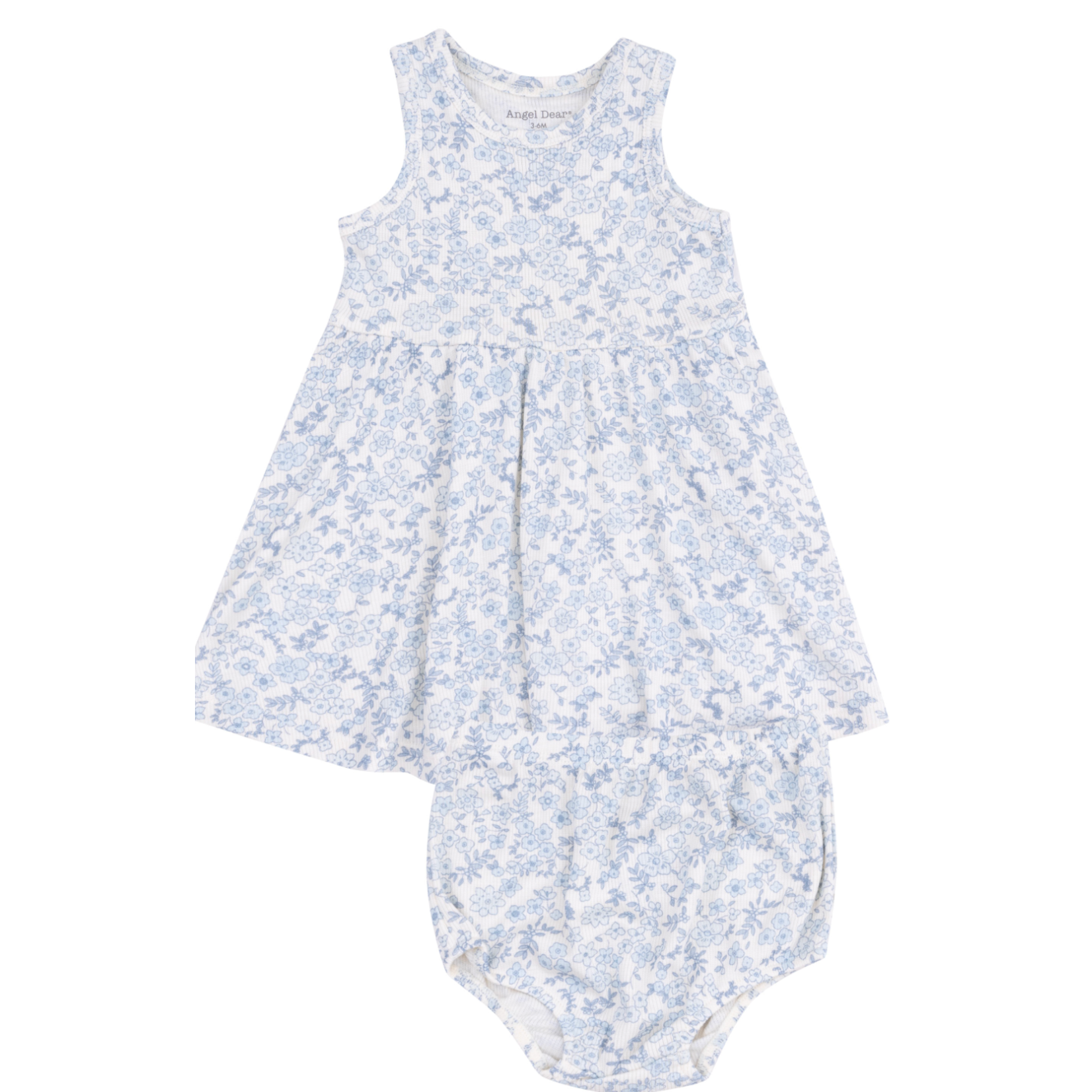 Angel Dear Blue Calico Floral Tank Dress And Bloomer