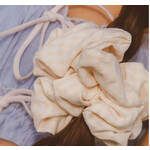 Shop ANDI Cream Gingham Jumbo Scrunchie