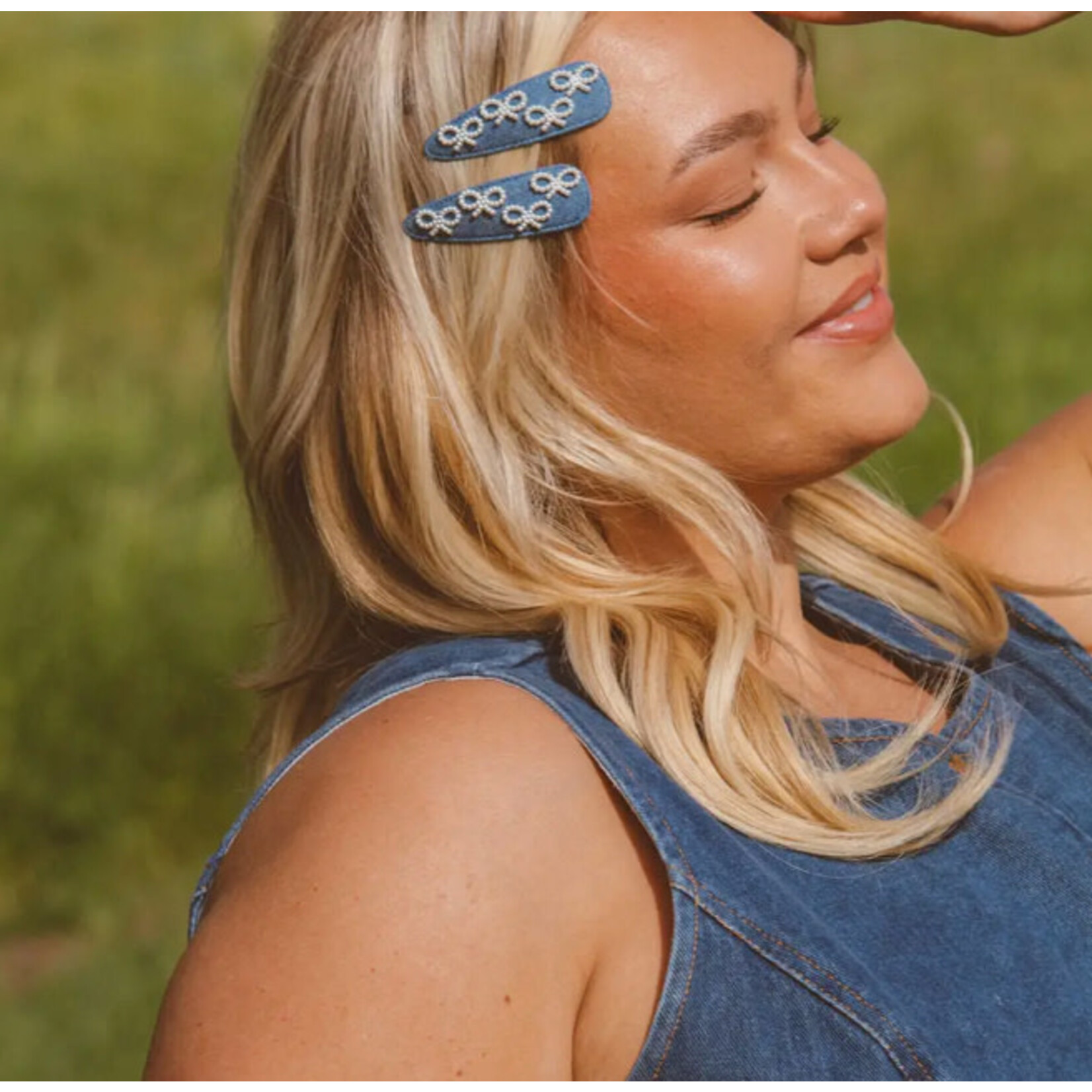 Shop ANDI Denim Bows Snap Clips 2-pack