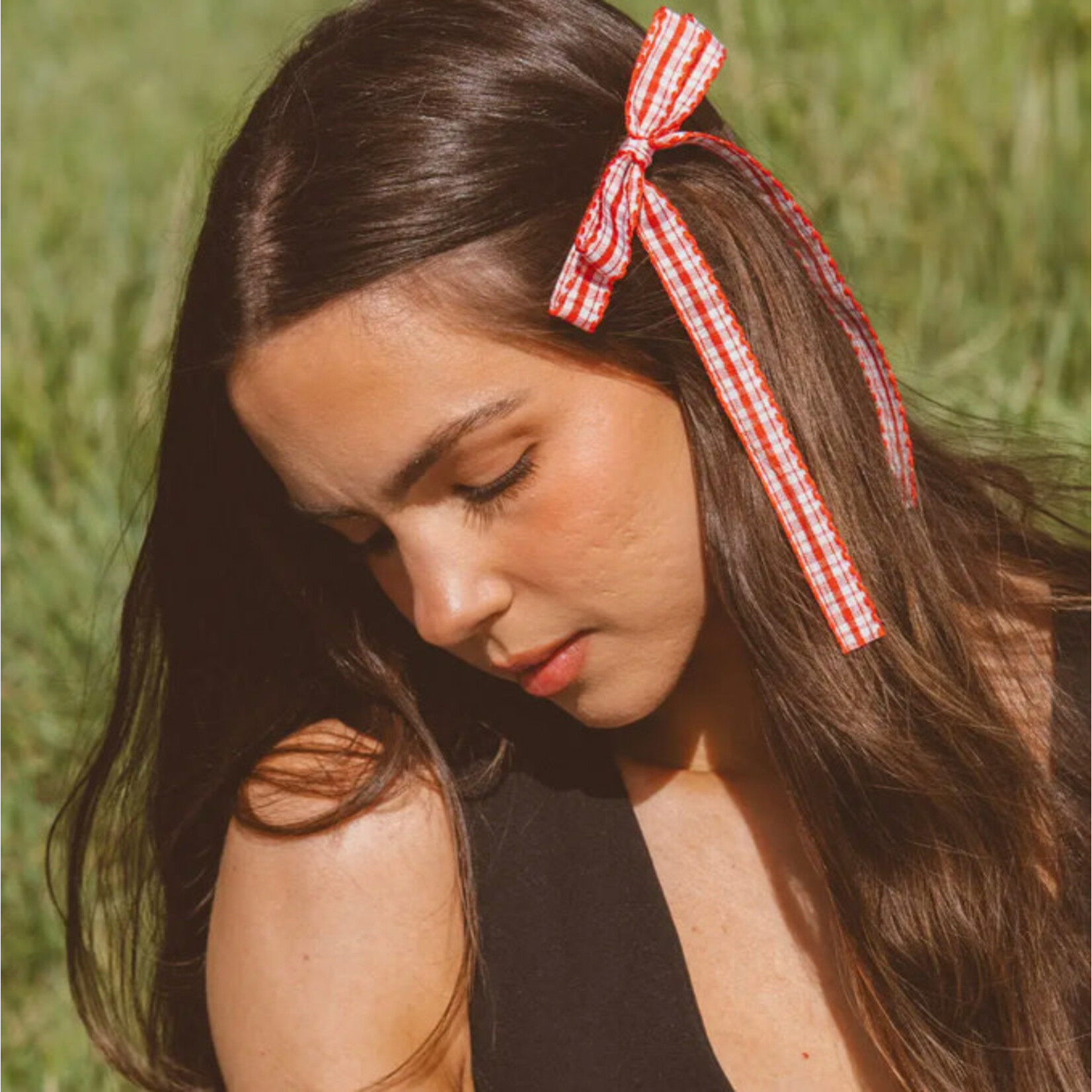 Shop ANDI Red Gingham Bow Clip