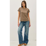 Be Cool Color-Classic Cut Acid Wash Cotton T-Shirt - Brown