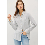 Be Cool Pinstripe Cotton Long Sleeve Button Up Shirt