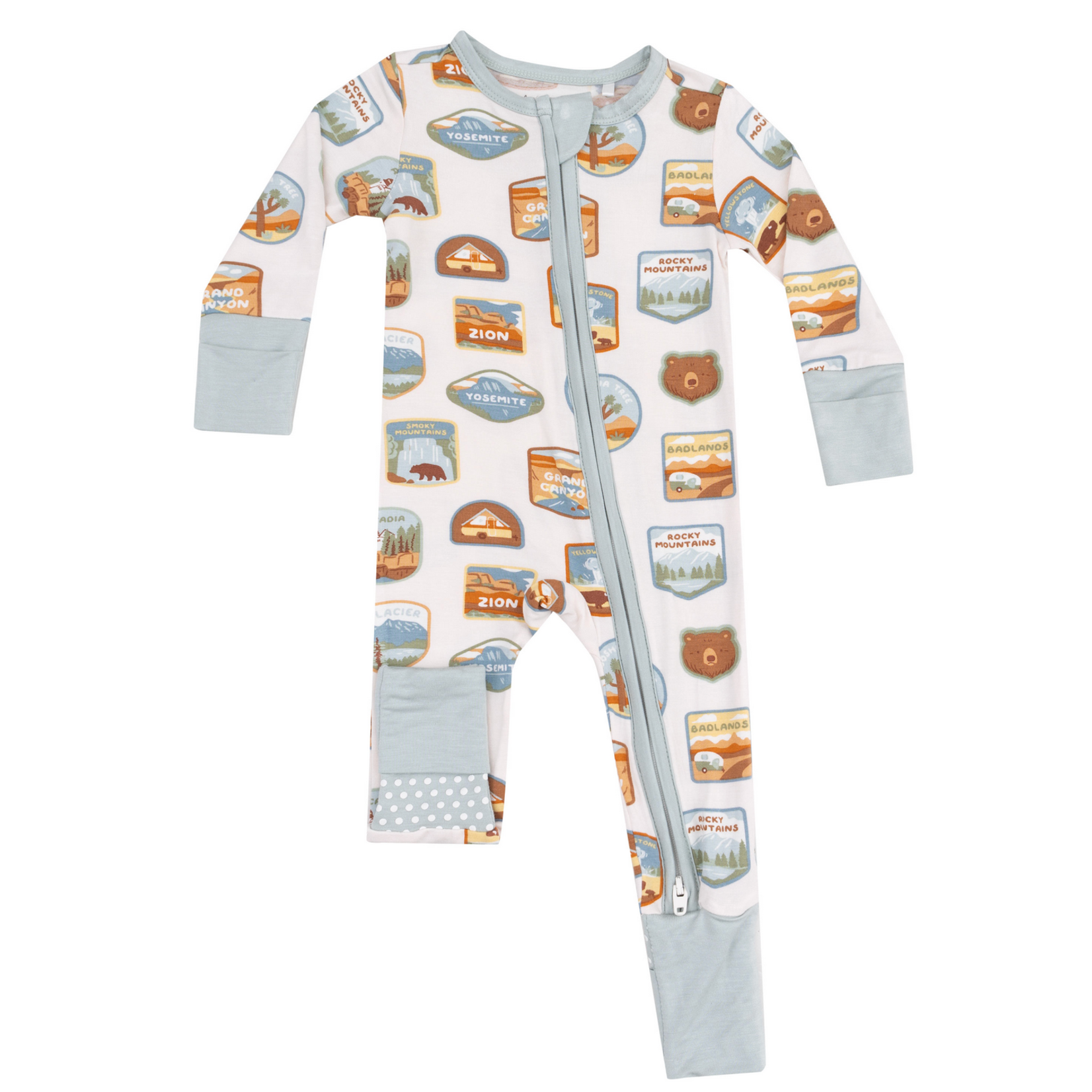Angel Dear National Park Patches 2 Way Zipper Romper