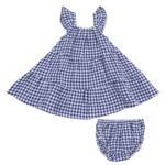 Angel Dear Navy Gingham Twirly Sundress & Diaper Cover