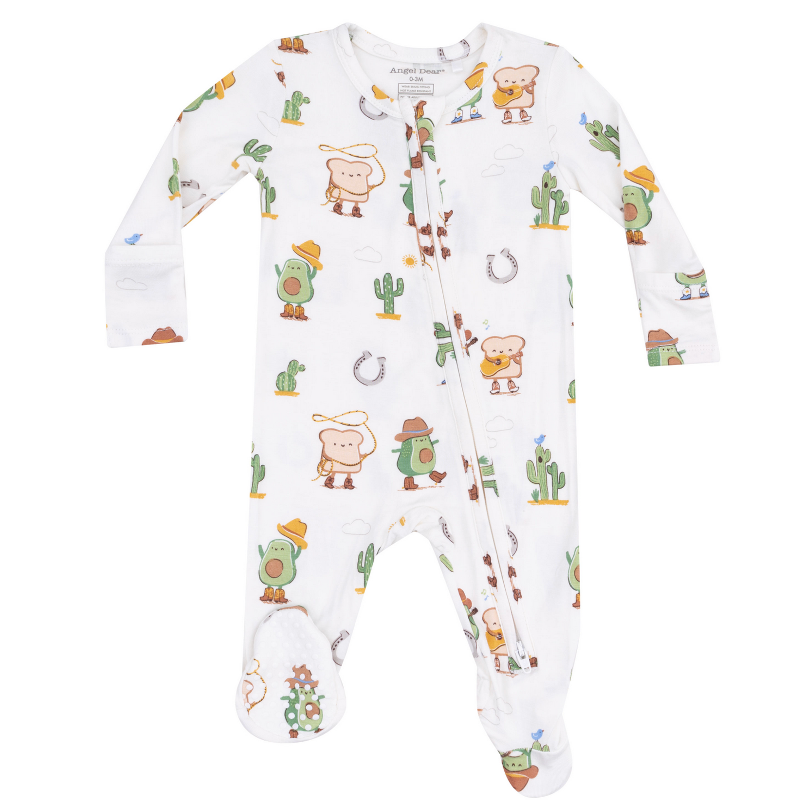 Angel Dear Avocado Toast Western 2 Way Zipper Footie