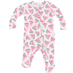 Angel Dear Watermelon Hearts 2 Way Zipper Ruffle Back Footie