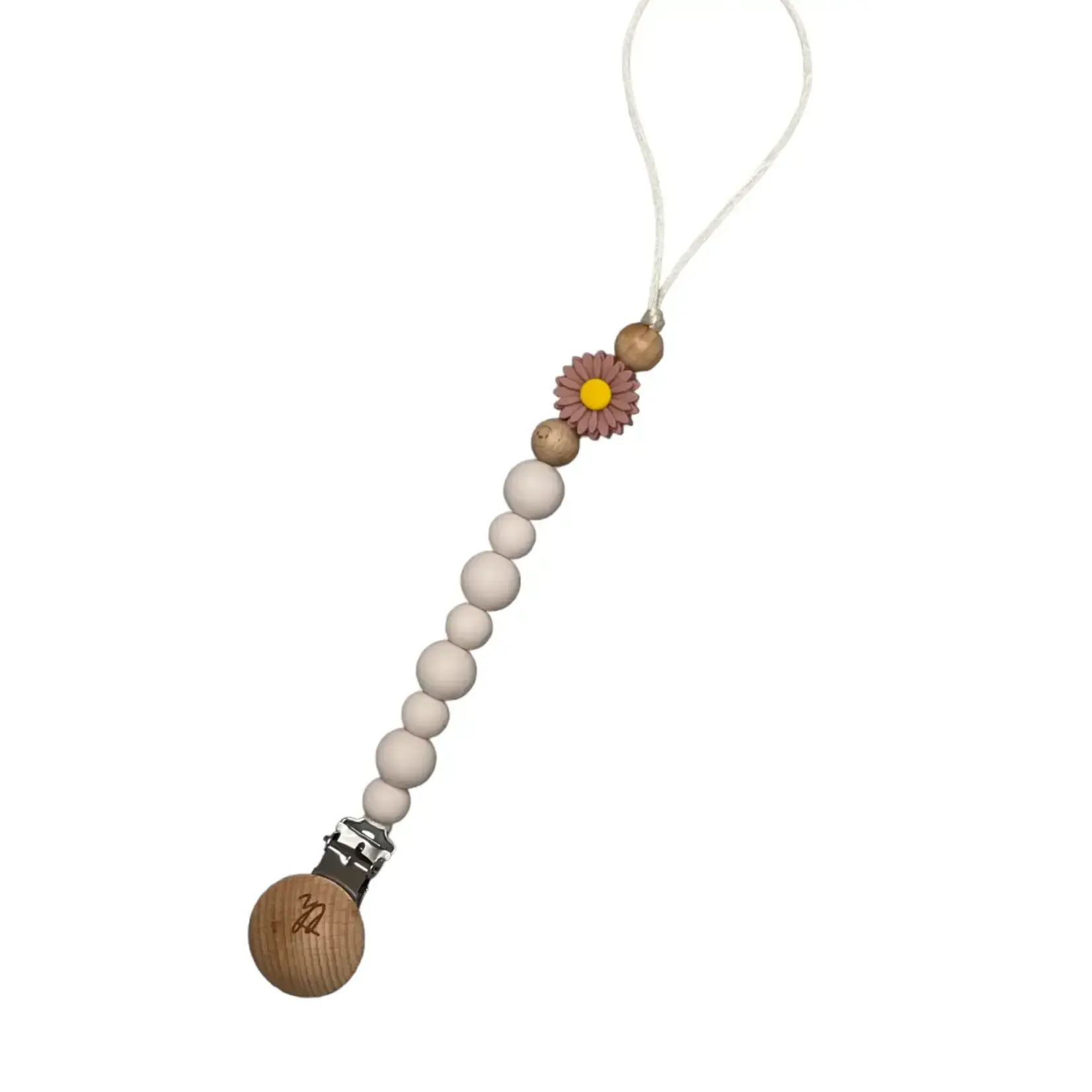 Three Hearts Daisy - Grande Pacifier/ Toy Clip