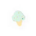 Three Hearts Ice Cream Silicone Teether-Mint