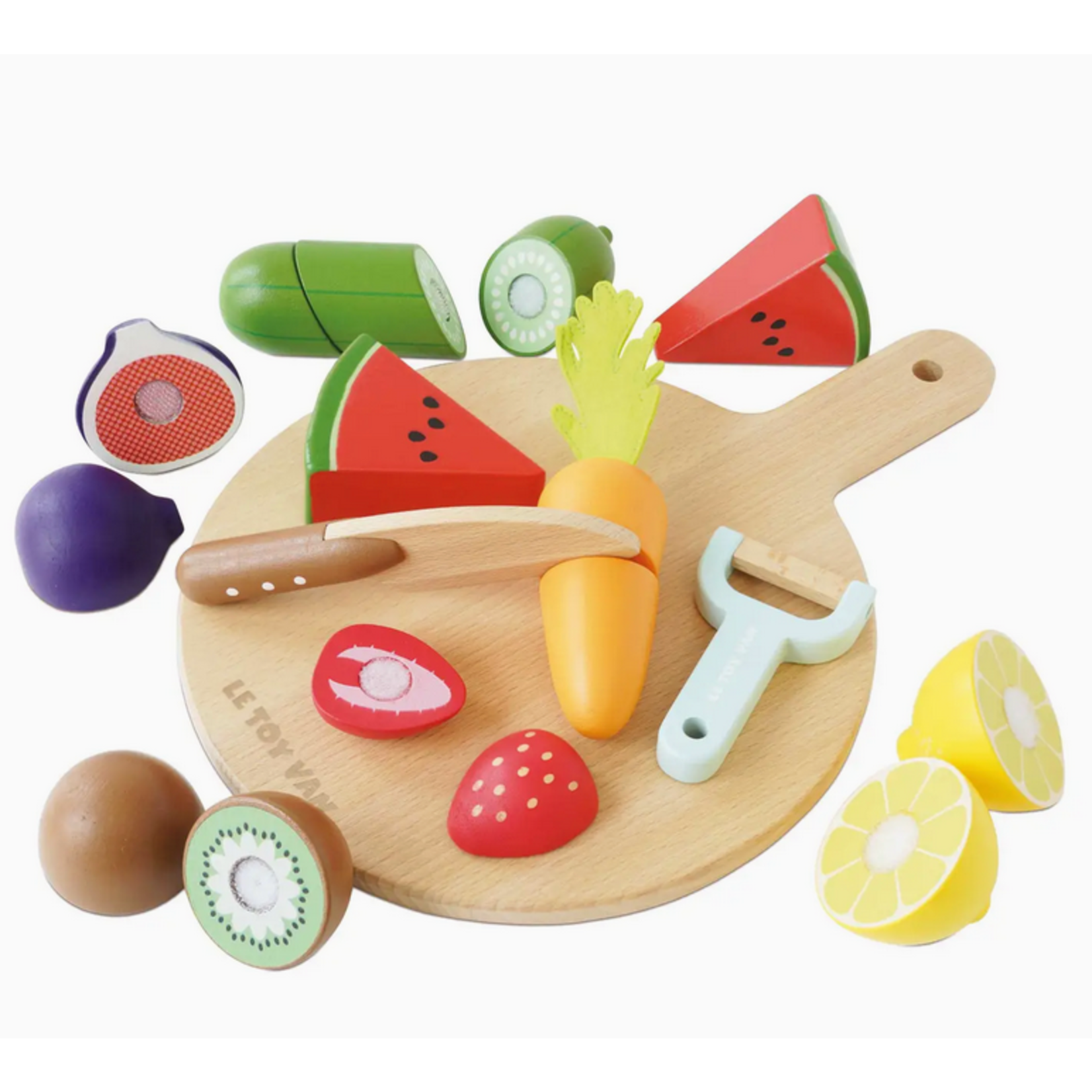 Le Toy Van Wooden Chopping Board & Sliceable Play Food