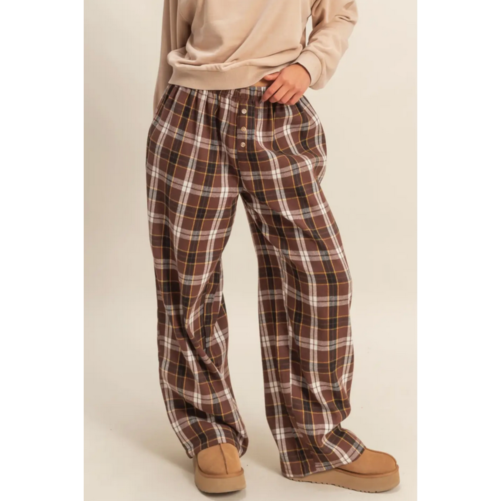 HYFVE Flannel Wide Leg Lounge Pants