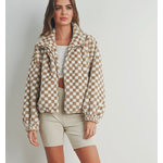 BUTTERMELON Checker Teddy Fall Jacket
