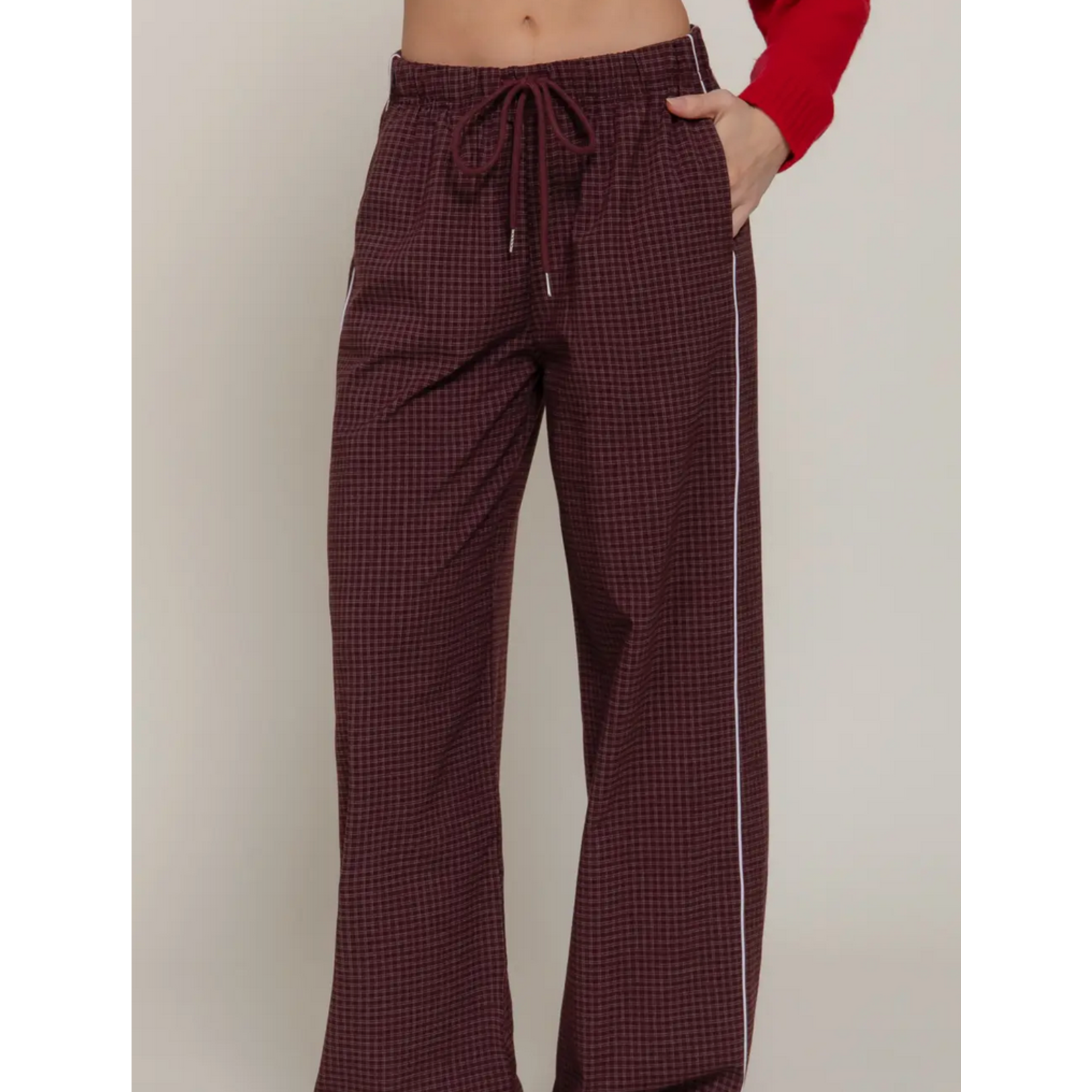 Active Basic Check Woven Long Pants