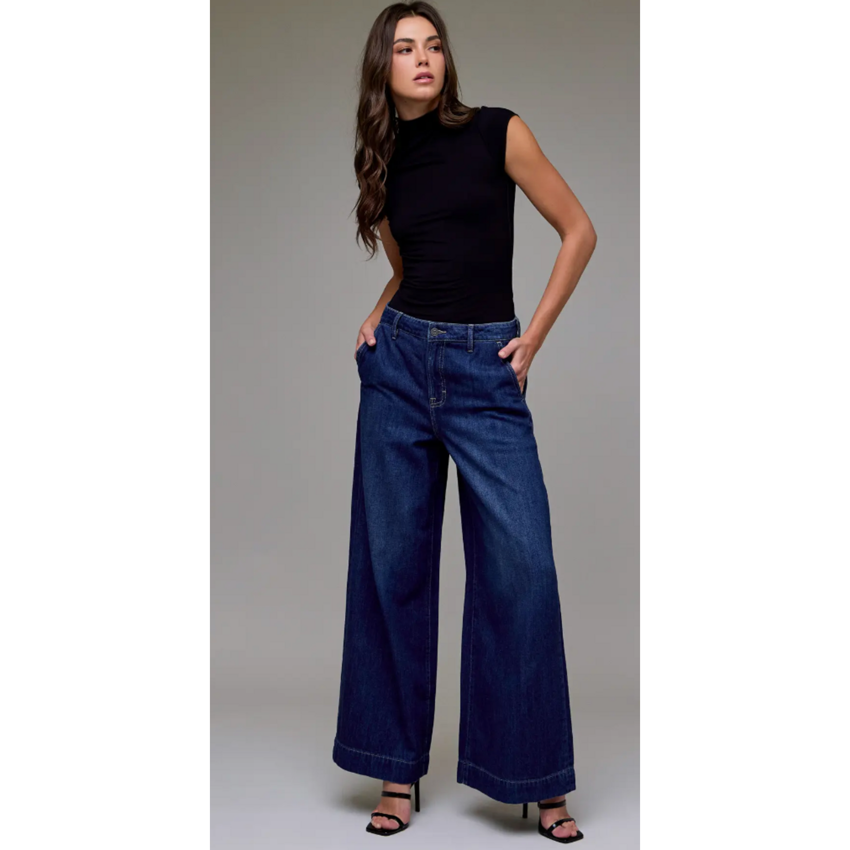 Hidden Jeans Dark Wash High Rise Wide Leg