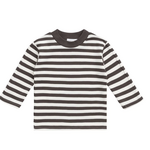 Jamie Kay Pima Cotton Pedro Long Sleeve Tee - Essential Stripe Cloud/Dark Coffee