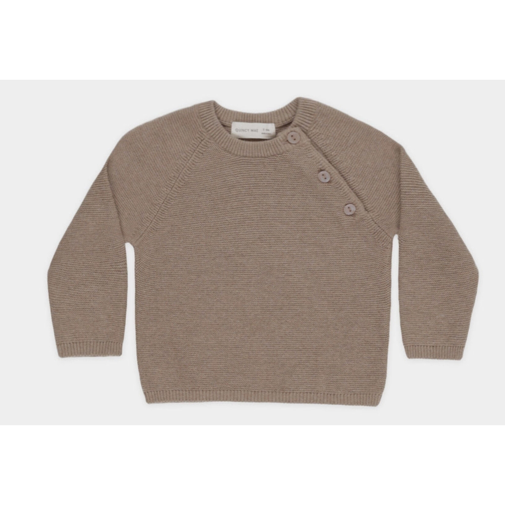 Quincy Mae Bailey Knit Sweater || Heathered Mocha