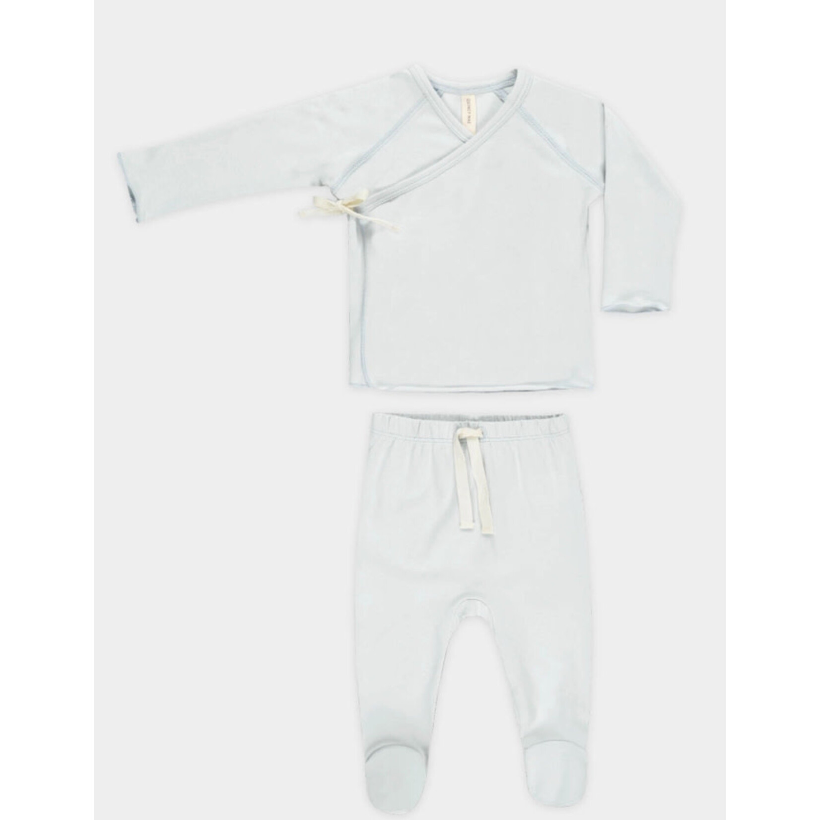 Quincy Mae Wrap Top + Footed Pant Set