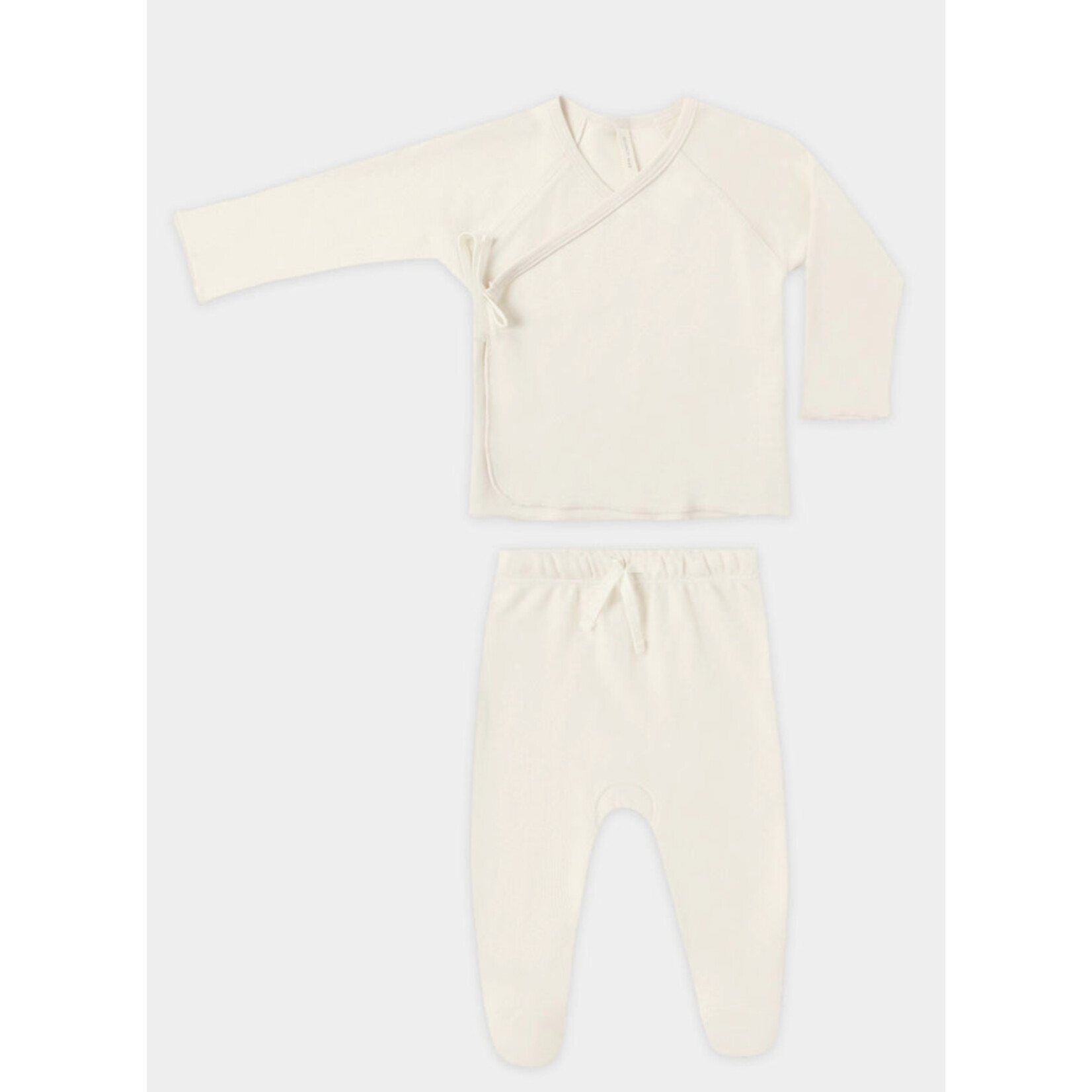 Quincy Mae Wrap Top + Footed Pant Set