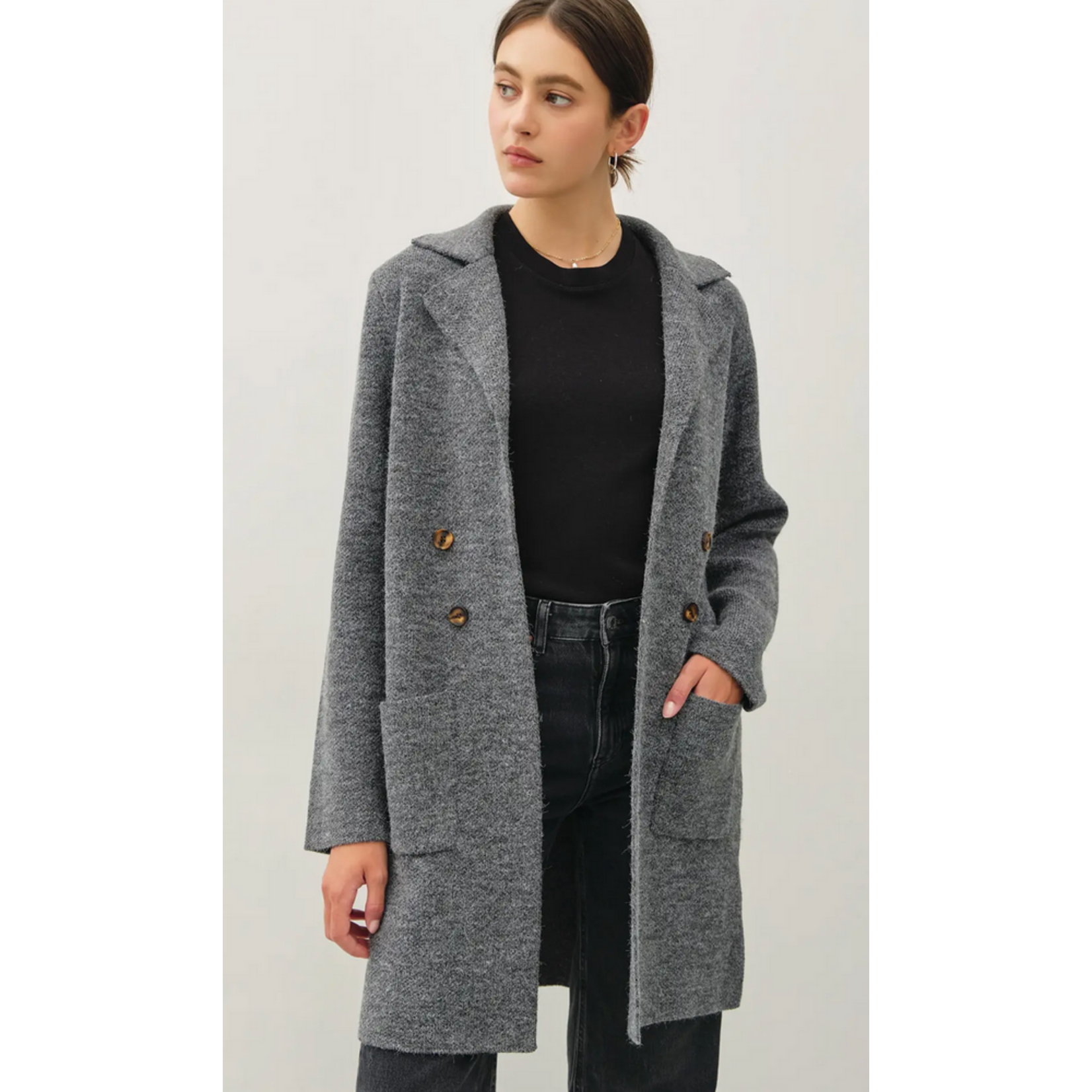 Be Cool Open Basic Sweater Coat