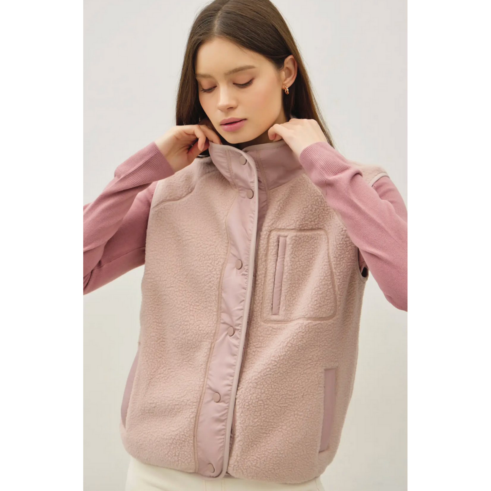 Be Cool Thermal Fleece Vest w/ Pockets & High Neck