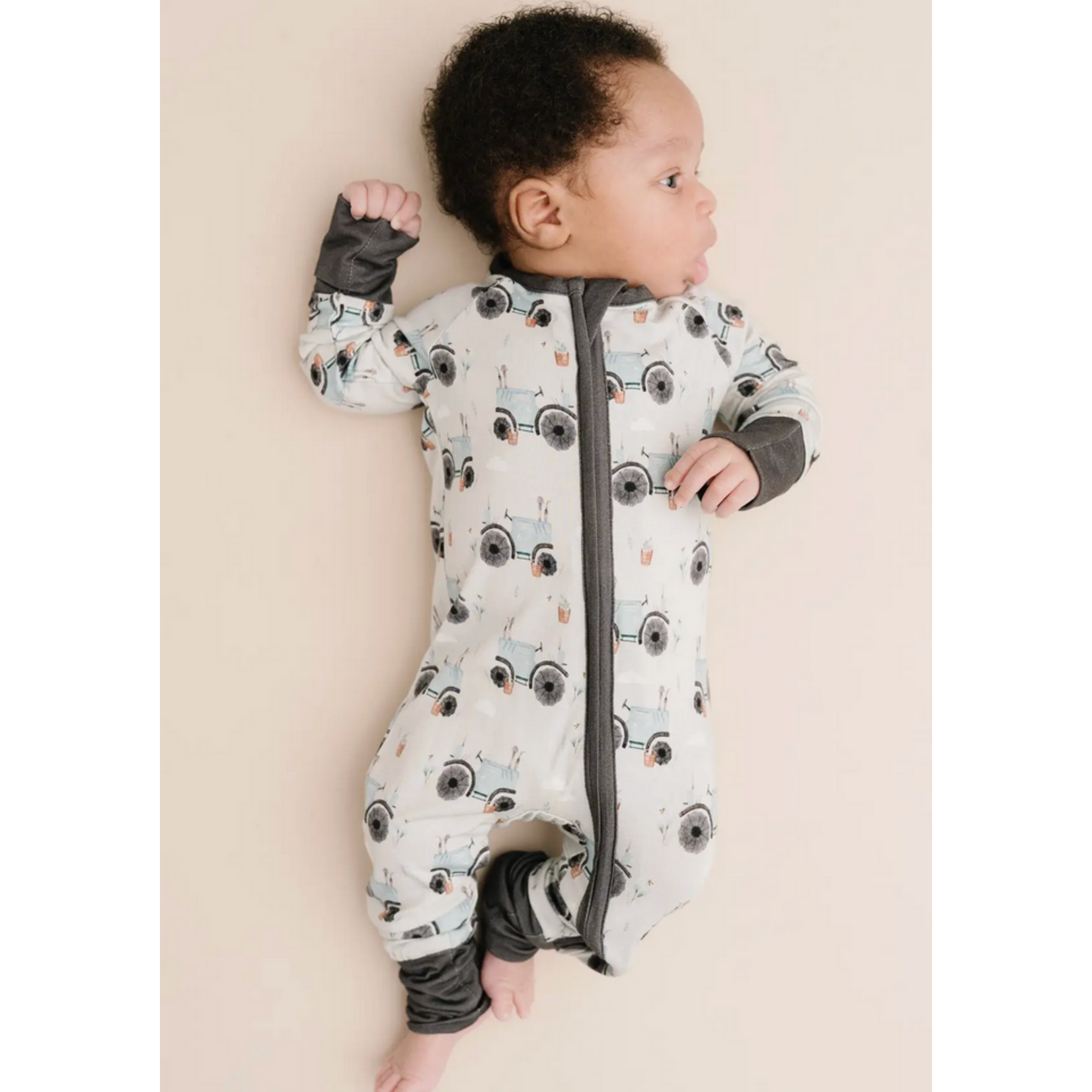 Little One Shop Blue Tractor Bamboo Sleeper