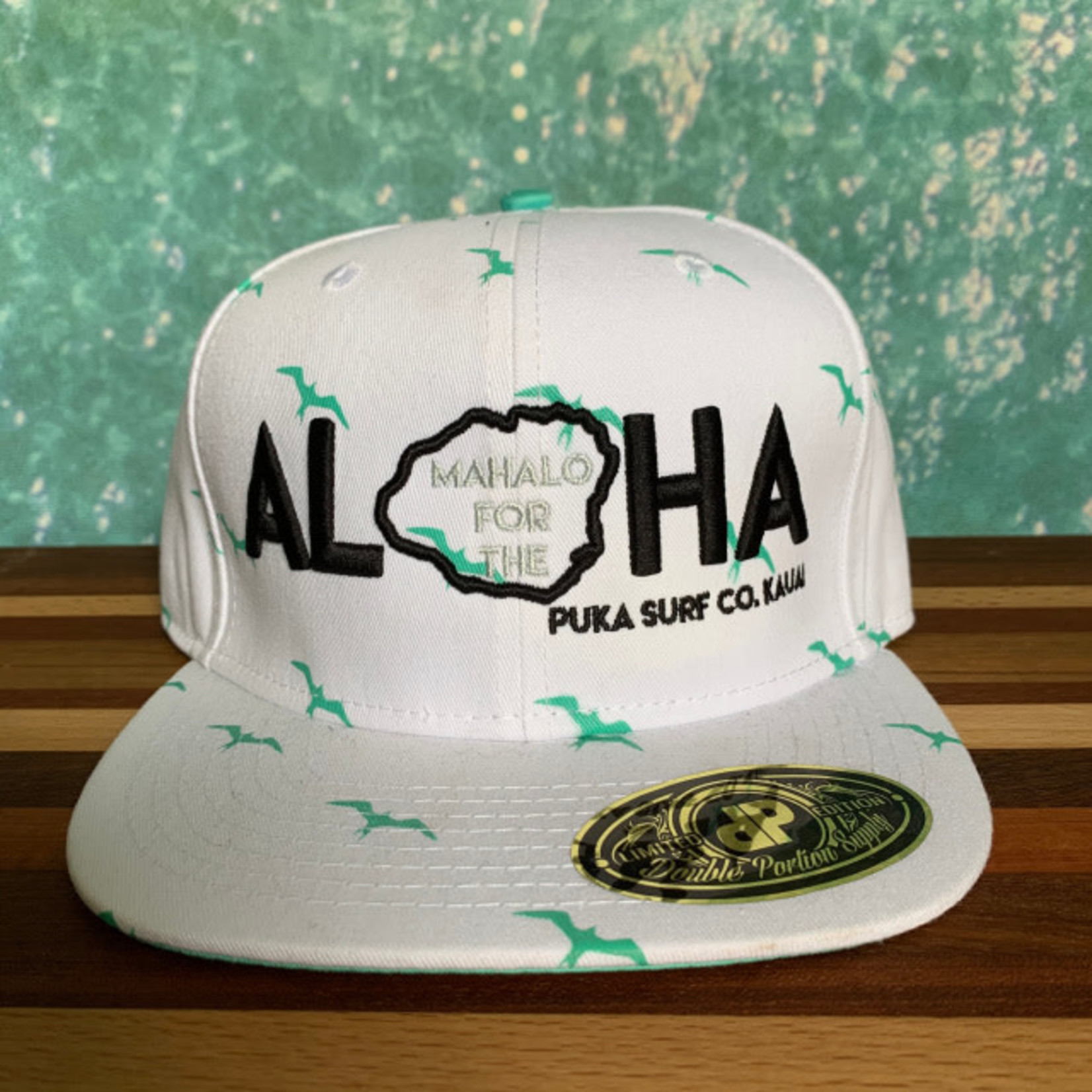 Puka Surf Co. Hawaii White Iwa - Mahalo Aloha Snap