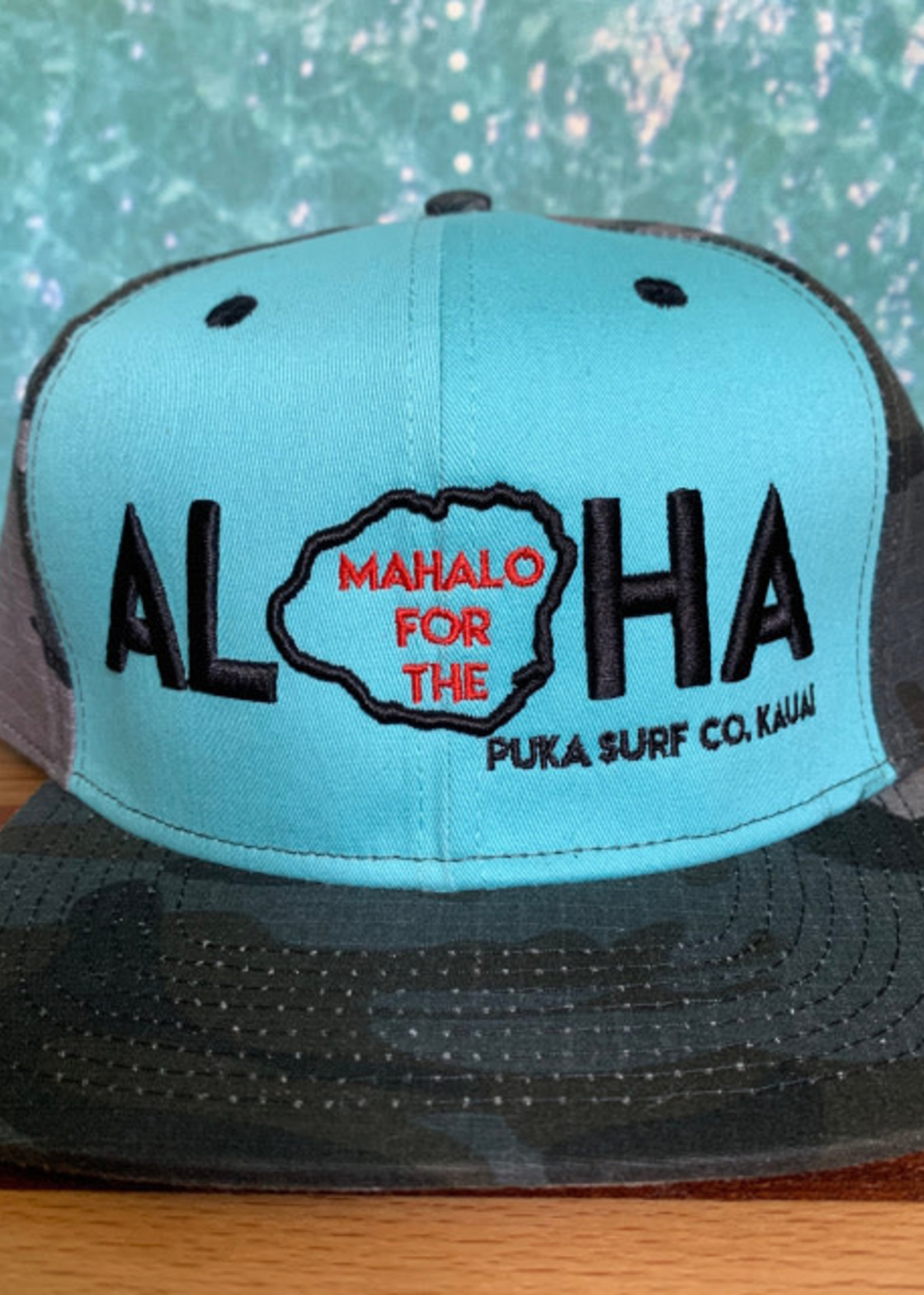 Puka Surf Co. Hawaii Mahalo Aloha Snap - Mint Camo