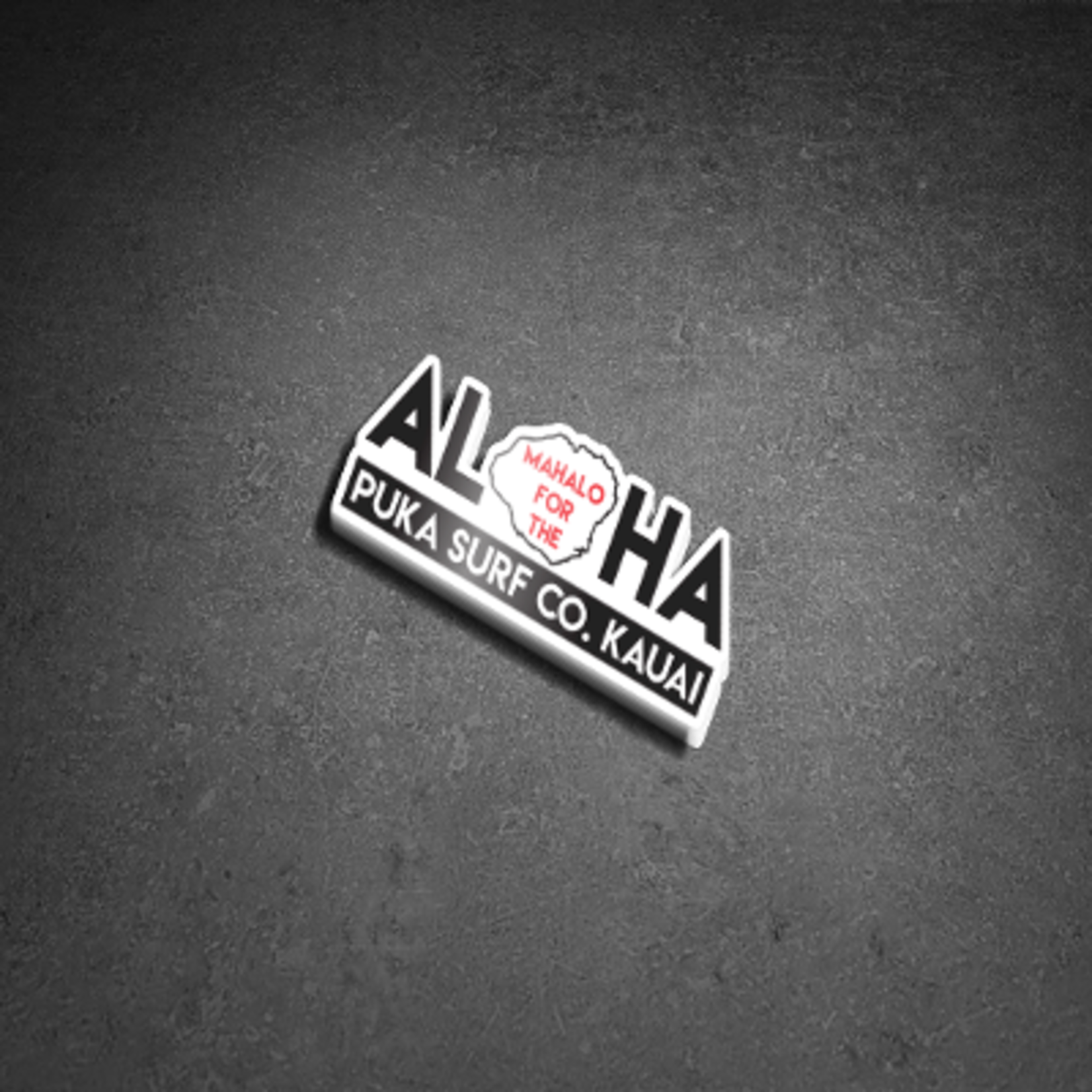 Puka Surf Co. Hawaii Mahalo for the Aloha Sticker 4.5” X 1.8”