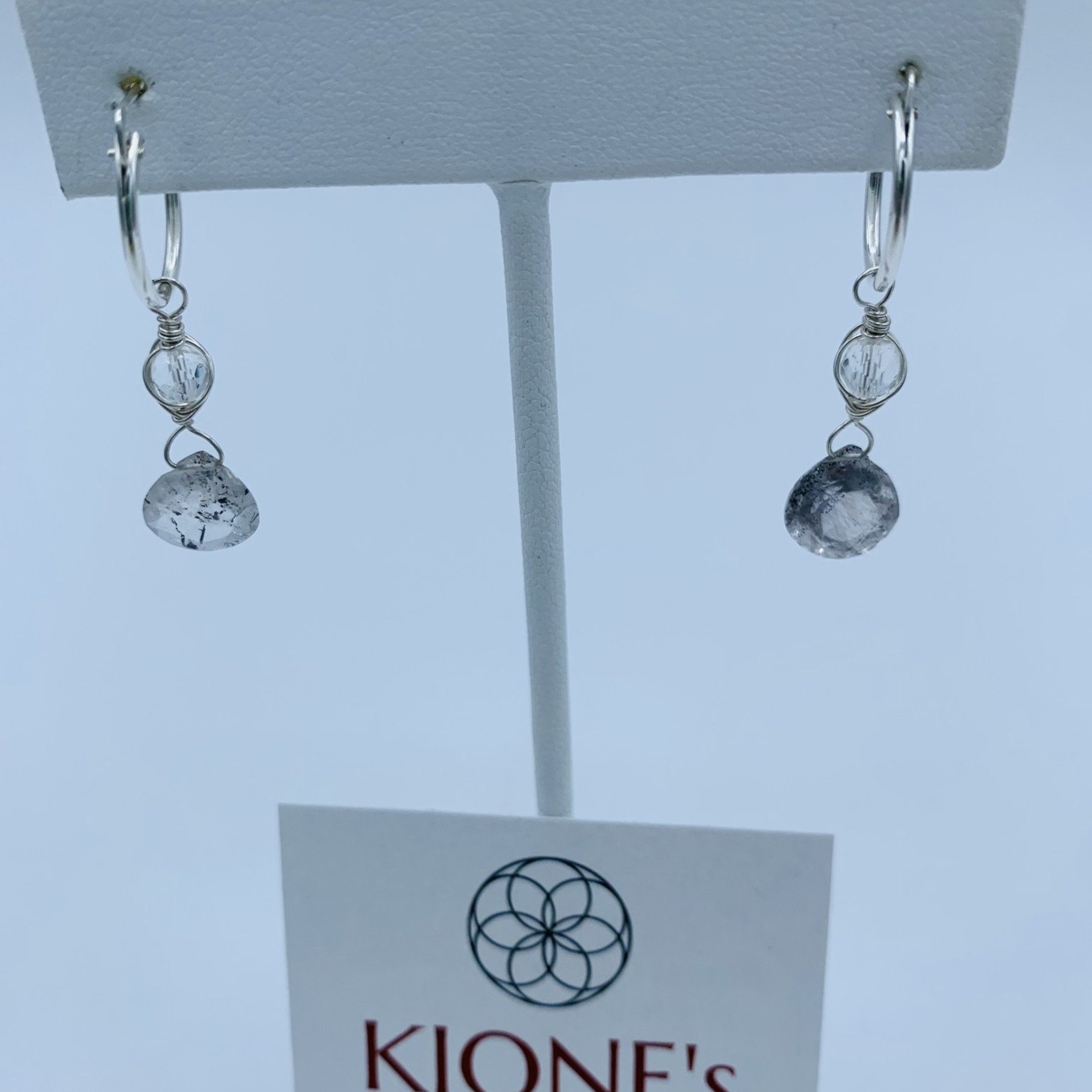 Kione’s Prism Jewelry Super 7 Sacred Stone Crystal Sterling Silver Earrings