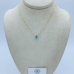 Kione’s Prism Jewelry Solitaire Blue Apatite on Yellow Gold Necklace