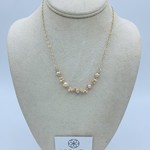 Kione’s Prism Jewelry Kione’s Classic 5 Link Pink Fresh Water Pearl on Yellow Gold Necklace