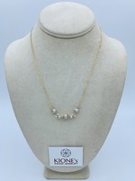 Kione’s Prism Jewelry Kione’s Classic 3 Link Silver Fresh Water Pearl on Yellow Gold Necklace