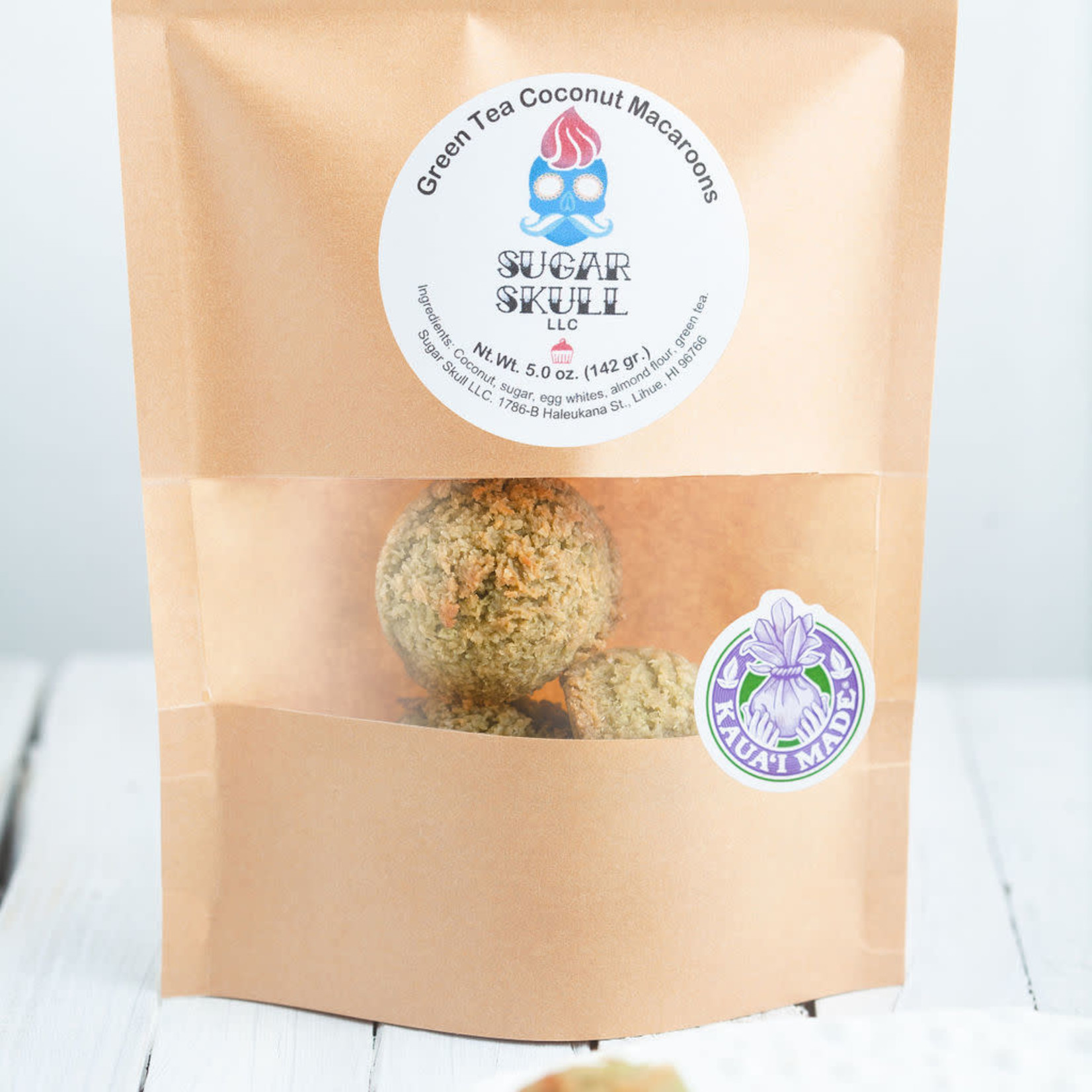Sugar Skull Green Tea Coconut Macaroons