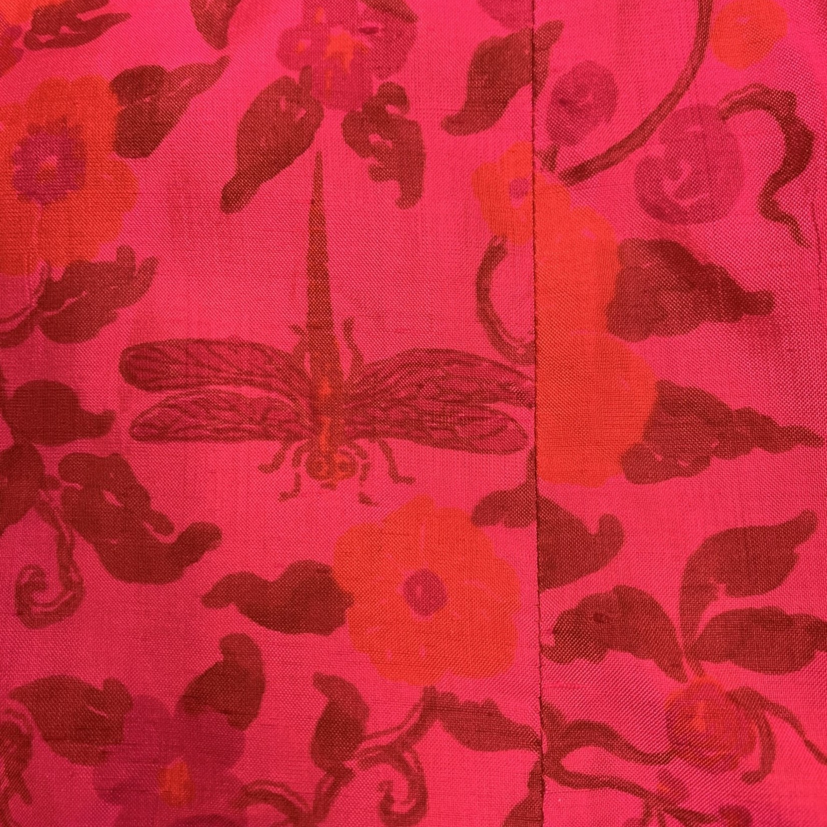 Mission Zero Women's Vintage Dress - Handmade No Label  Bright Pink Raw Silk Small