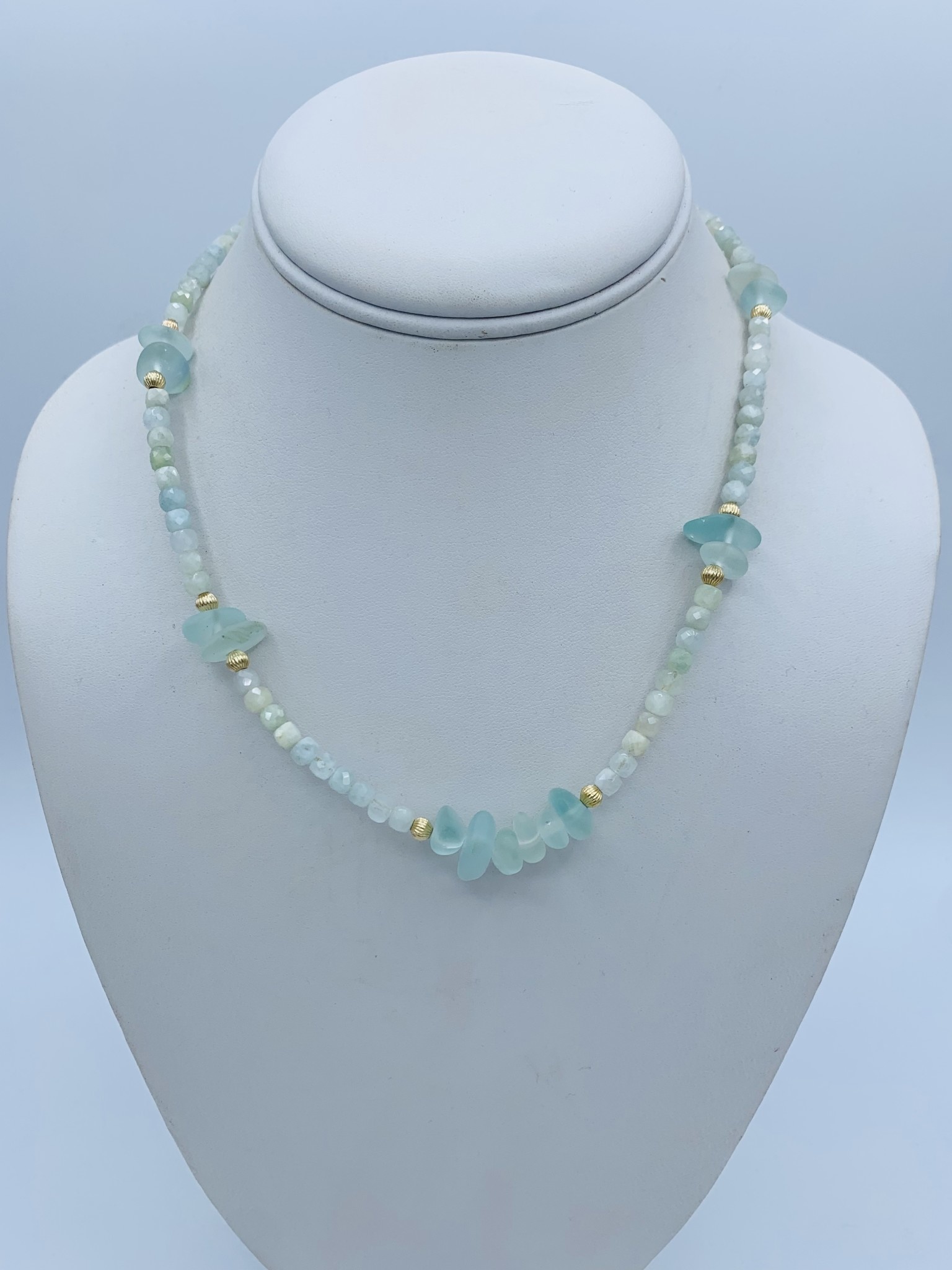 Shell Of A Life Kauai Sea Glass + Aquamarine Necklace Alakoko Shop