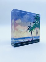 Art By Lora Kauai Sunrise Acrylic Block Print - 4” x 4”