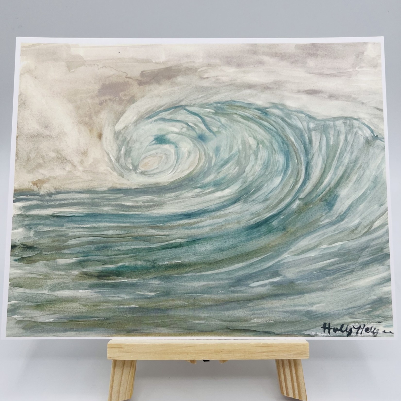 Holly Hollinger Art Japanese Wave Watercolor Print 8X10
