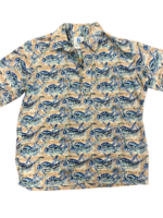 Mission Zero Men's Casual Aloha Shirt - Kahala - Mahi Mahi Large